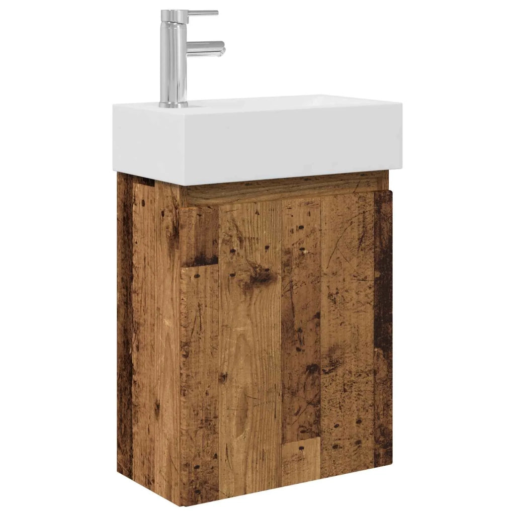 Mobile bagno con rubinetto Legno antico 45,5 x 22,5 x 84 cm