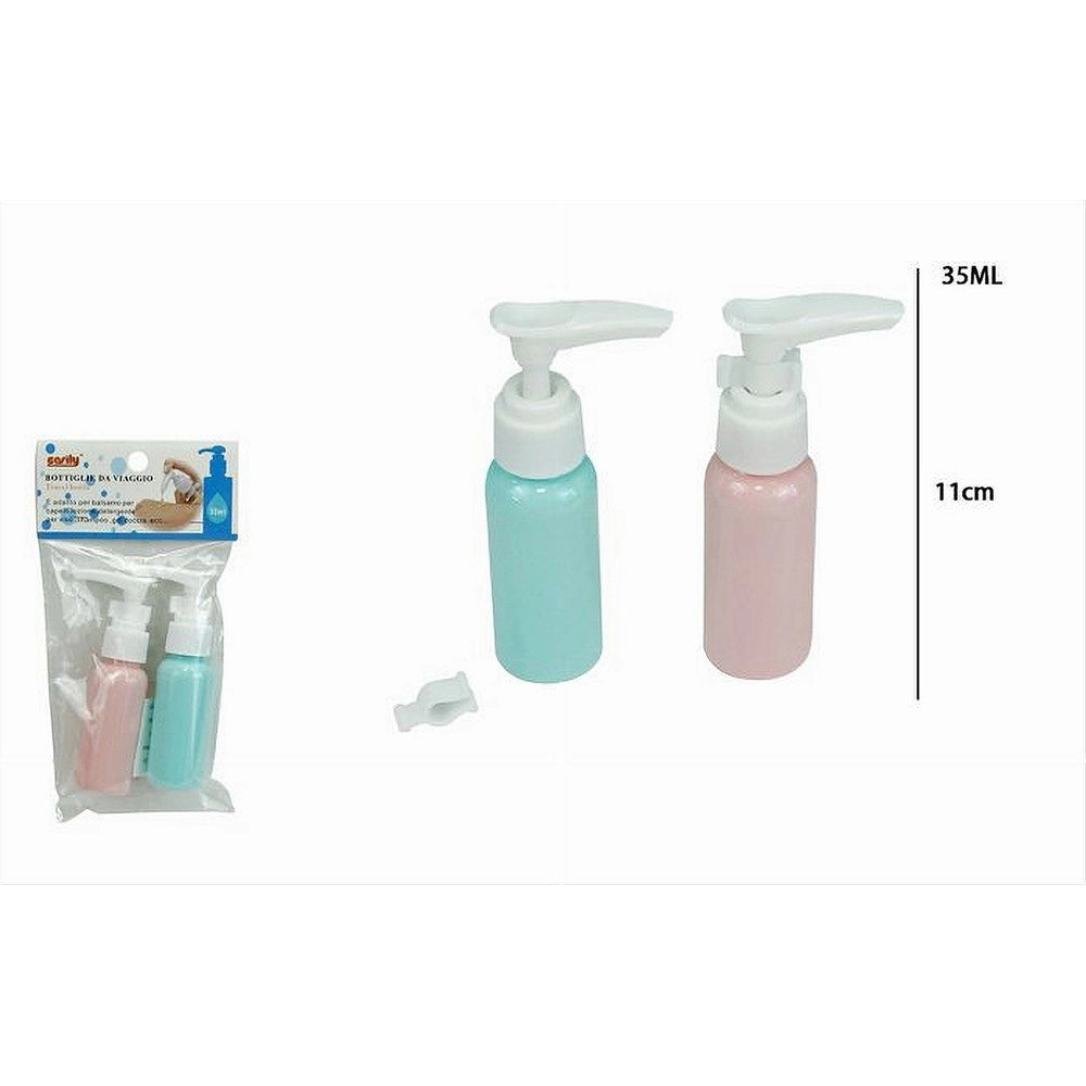 Trade Shop - Set 4 Pz Bottiglia Da Viaggio Flacone Vuoto 35ml Con Erogatore Per Lozione 79376 -