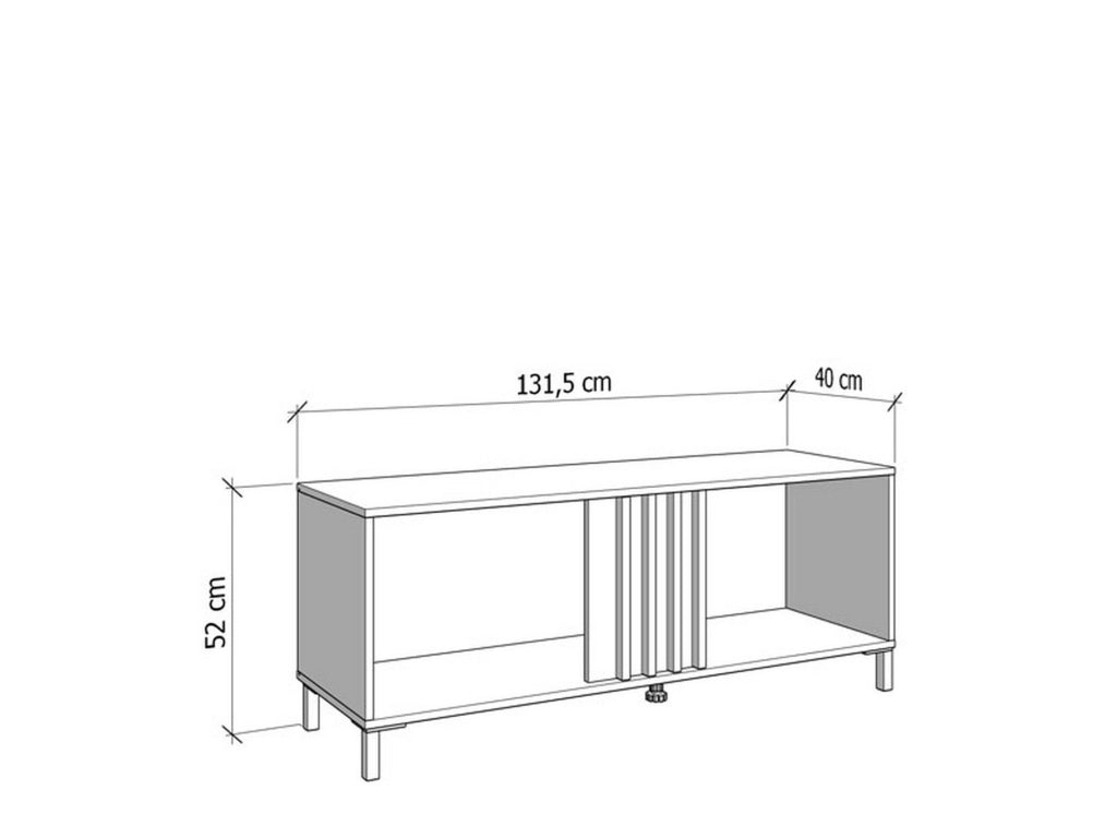 Forte, Mobile Porta tv un Ripiano, 131.5x40x52h cm Marrone Rovere Nodi