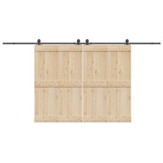Kit di Binari per Porte Scorrevoli 427 cm Acciaio Nero