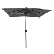 Ombrello | Parasolne a 3 Livelli con Palo in Alluminio Antracite 2,5x2,5m