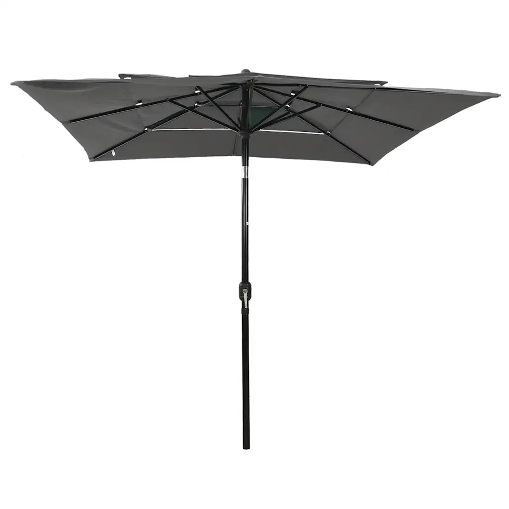 Ombrello | Parasolne a 3 Livelli con Palo in Alluminio Antracite 2,5x2,5m