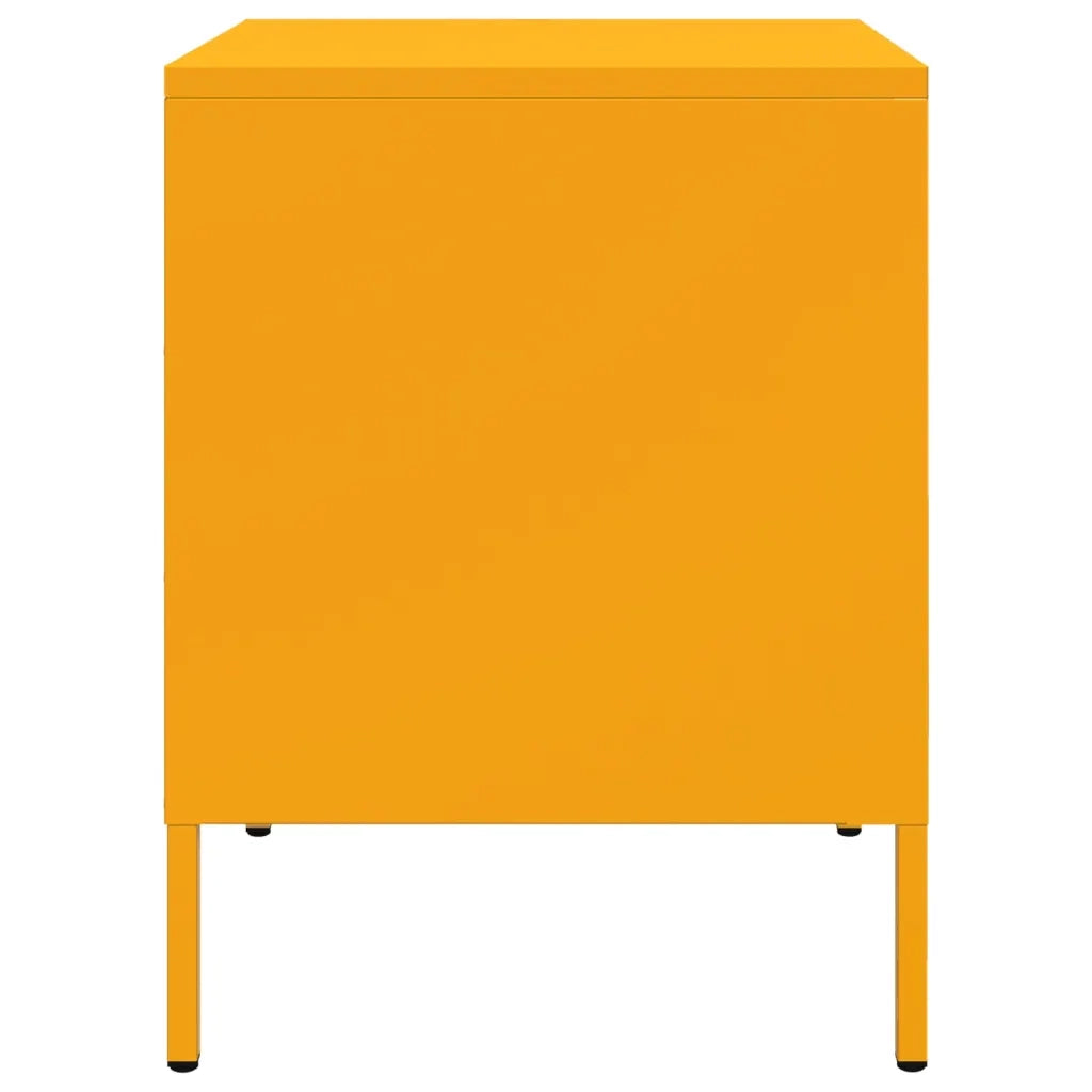vidaXL Comodini 2 pz Giallo Senape 36x39x50,5 cm in Acciaio