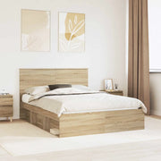 Struttura del letto Rovere Sonoma 150 x 200 cm Pino massello 3410994