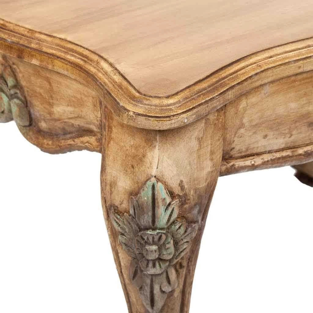 Tavolino in legno marrone fatto a mano 59x43x41h