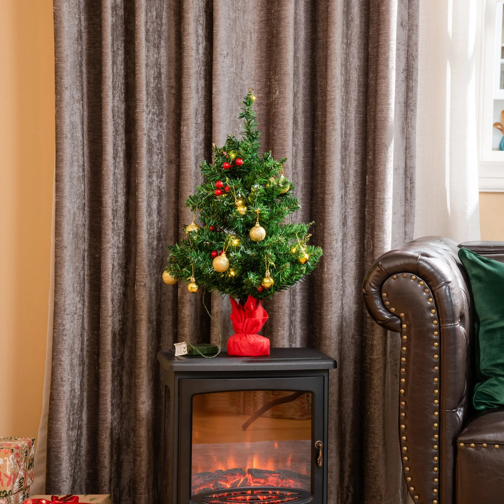 Albero di Natale con palline e luci LED ¨C zephmum ¨C 60 cm, multicolore