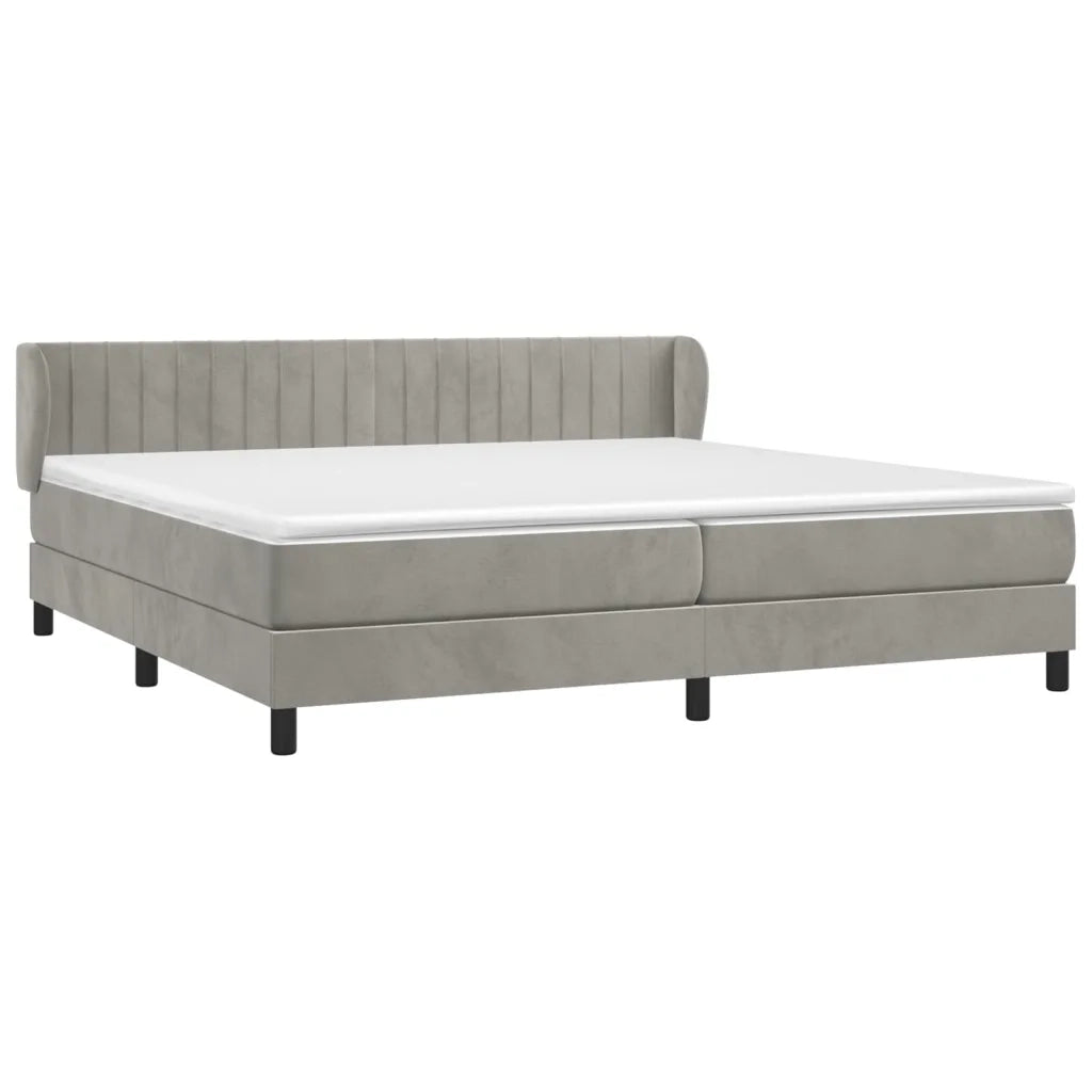 Giroletto a Molle con Materasso Grigio Chiaro 200x200cm Velluto 3127631