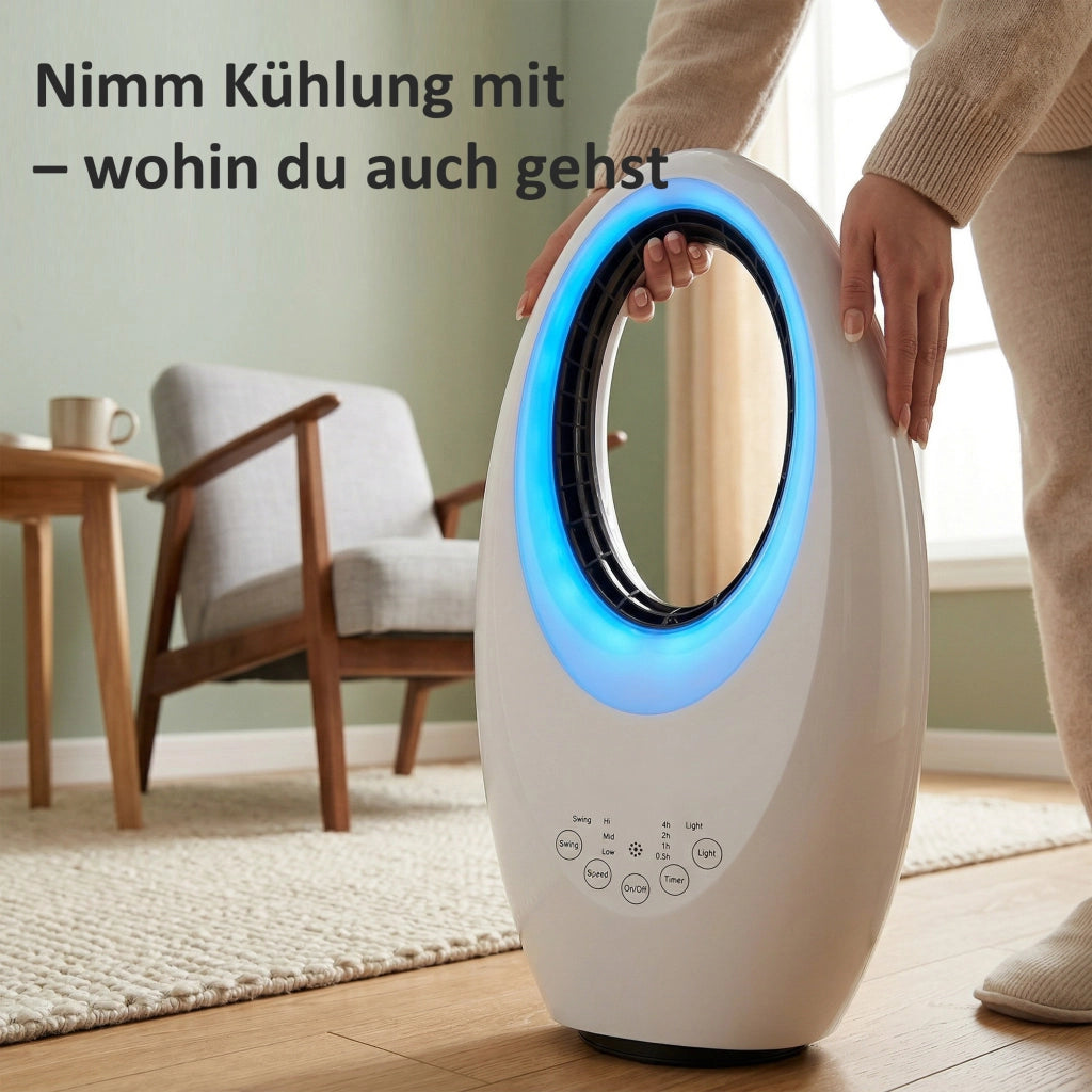 Ventilatore da pavimento senza pale con oscillazione ¨C zephmum ¨C LED, 3 velocita'