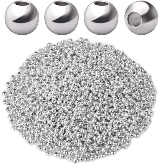 Afstandhouders Ronde Metaal - 140 Stuks - 3 mm - Sieraden/Armbanden/Halskettingen - Hoogwaardig Materiaal Zilveren Kralen