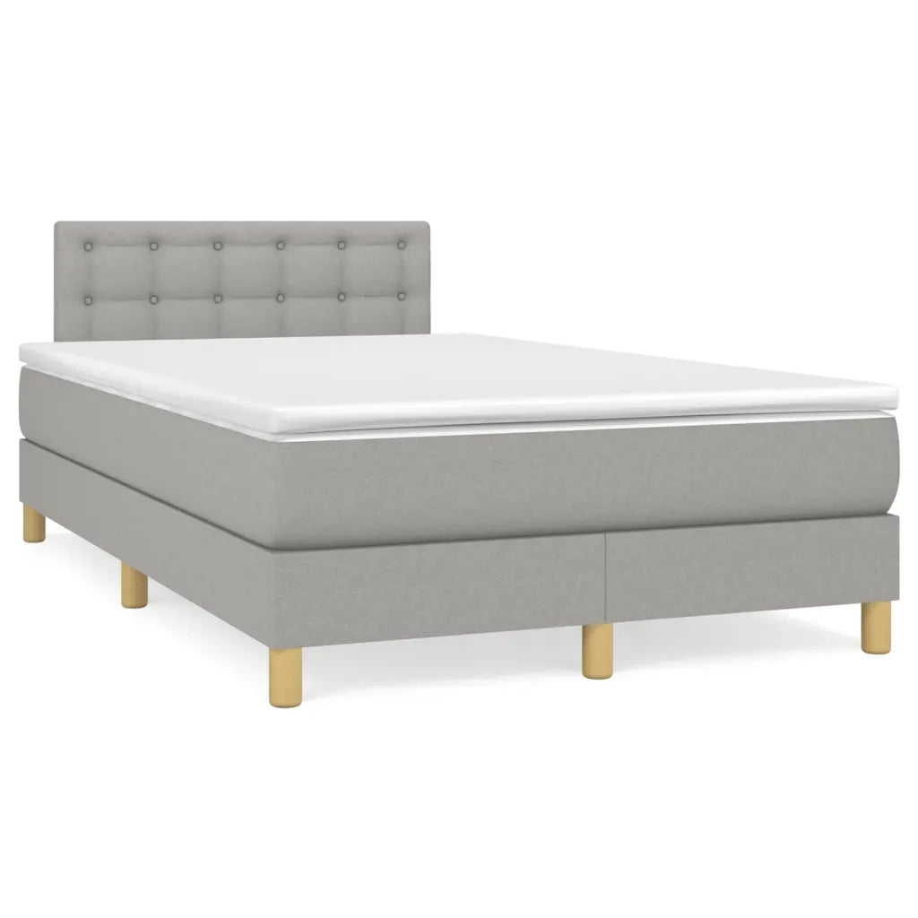 Giroletto a Molle con Materasso Grigio Chiaro 120x190cm Tessuto 3269800