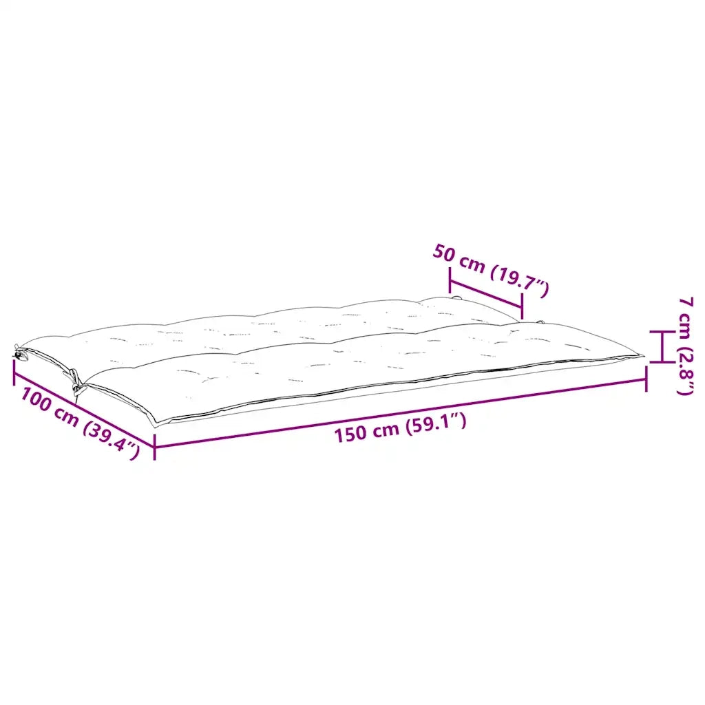 Cuscini Panca Giardino 2pz Antracite 150x50x7cm Tessuto Oxford 315016