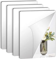 Set di 4 Specchi Autoadesivi in Acrilato - Adesivi per Parete Flessibili per Interni, 30 x 40 cm