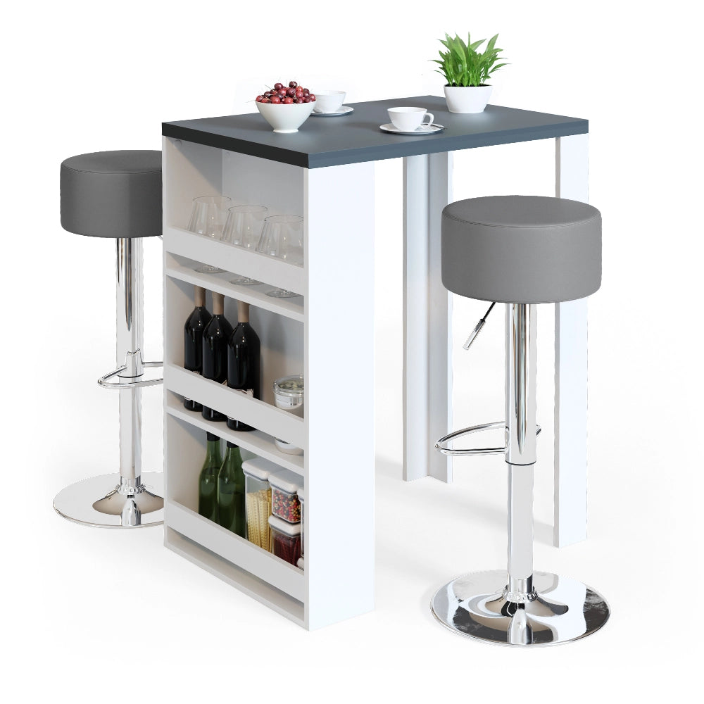 Vicco Tavolo bar alto Antracite/bianco 57 x 80 cm