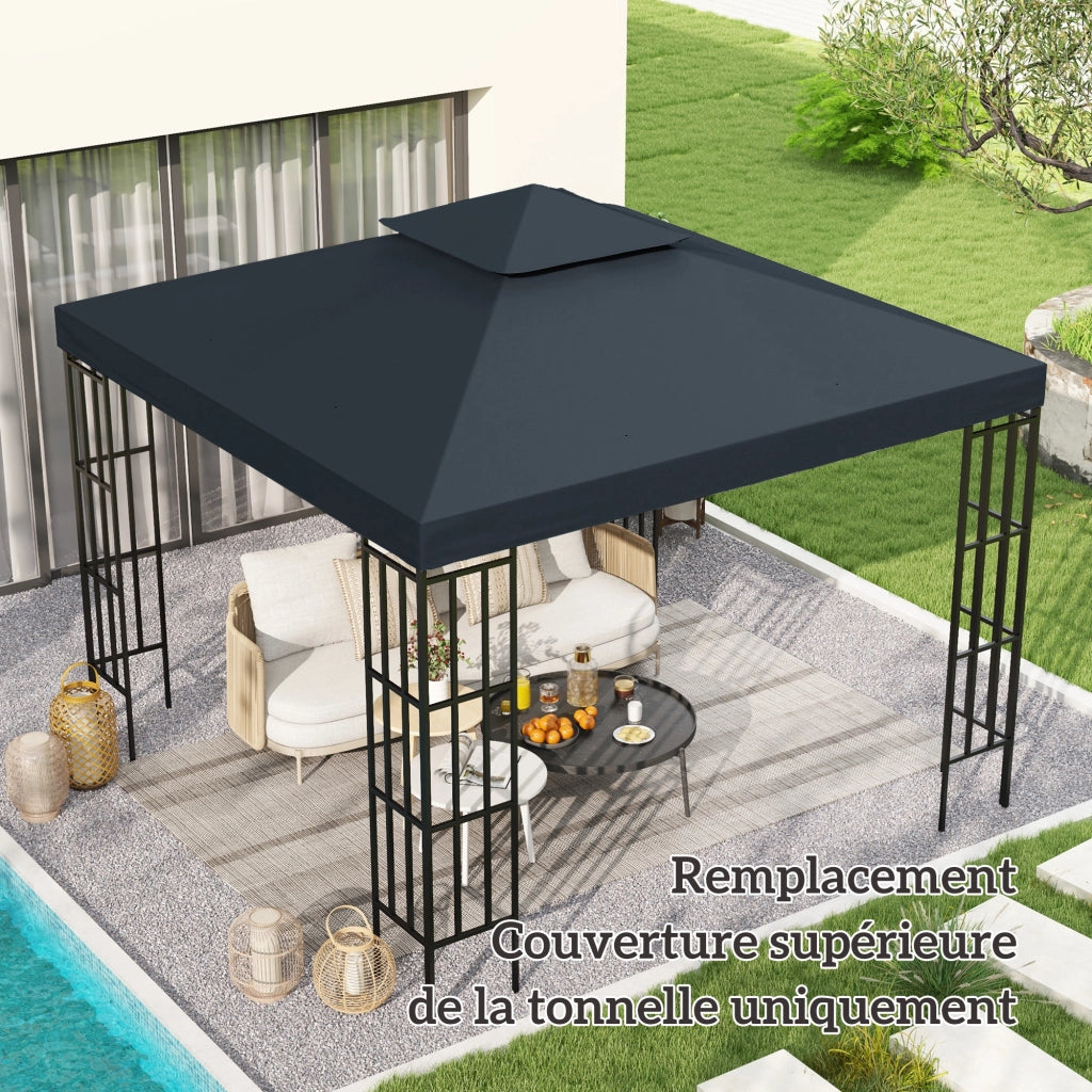 Telo di ricambio per gazebo 3x3m ¨C Xylo ¨C Poliestere 180g/m2 grigio antracite