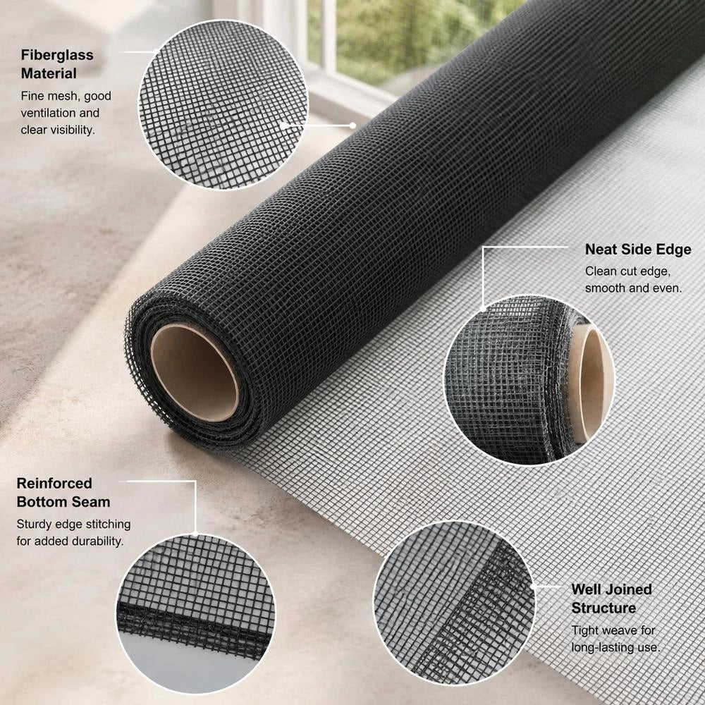 Fiberglass Fly Screen 112x1000 Cm Black