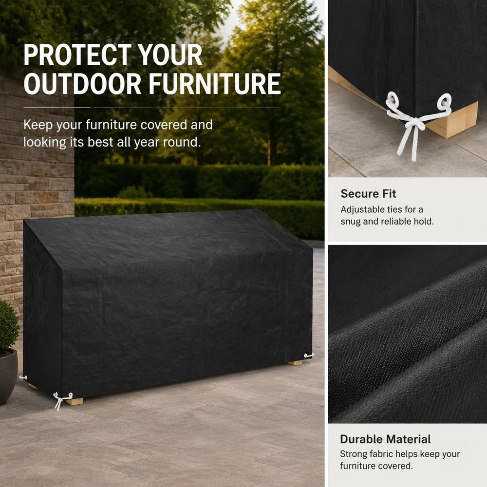 Cover For Garden Bench, 12 Eyelets, 210x70x70/88 Cm, Polyethylene