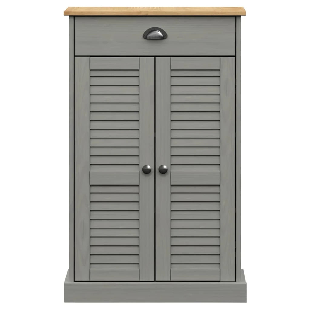 Scarpiera scarpiera mobile contenitore ingresso corridoio soggiorno 60 x 35 x 96 cm in legno massello di pino grigio 02_0022117