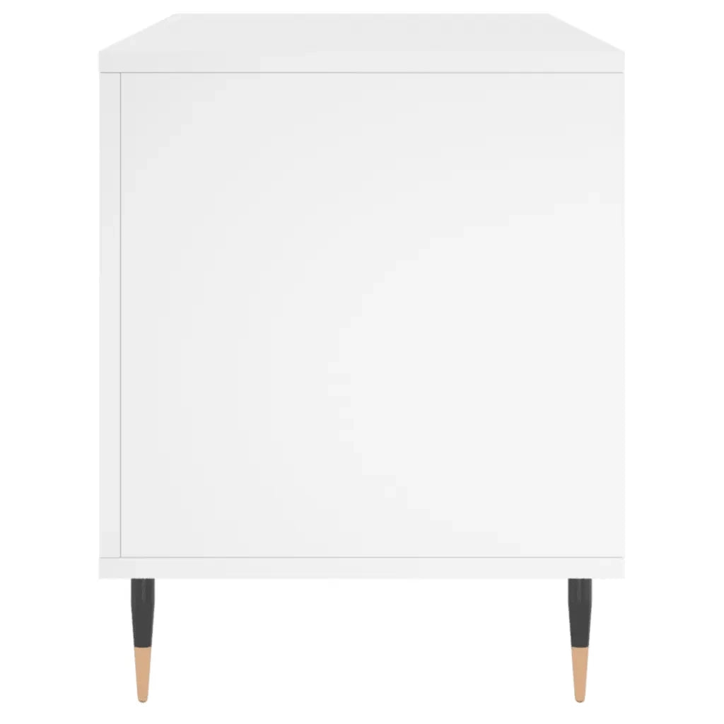 Mobile Porta Dischi Bianco 100x38x48 cm in Legno Multistrato