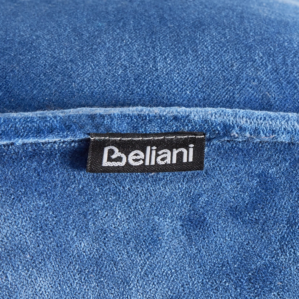 Pouf rotondo moderno in velluto per soggiorno e camera da letto blu stile glamour