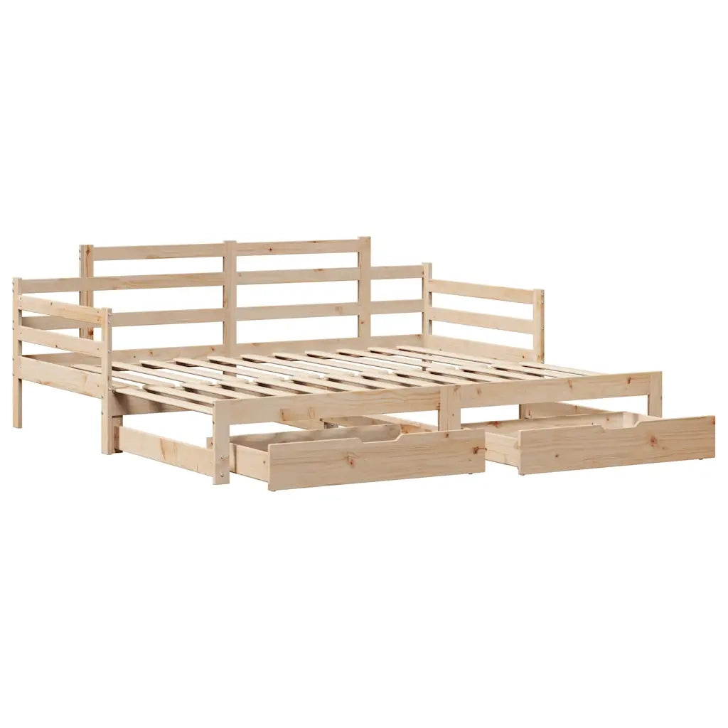 Divano Letto Estraibile con Cassetti senza Materasso 80x200 cm