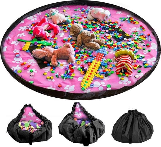 Borsa di Stoccaggio per Giocattoli per Bambini, Mat di Gioco per Giocattoli con Maniglie da Trasporto
