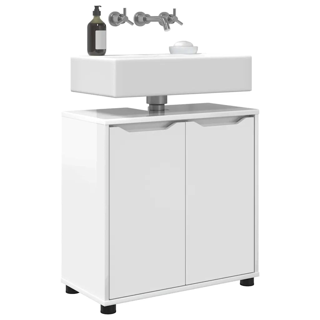 Mobile per lavabo da bagno Bianco Lucido 60 x 30 x 60 cm