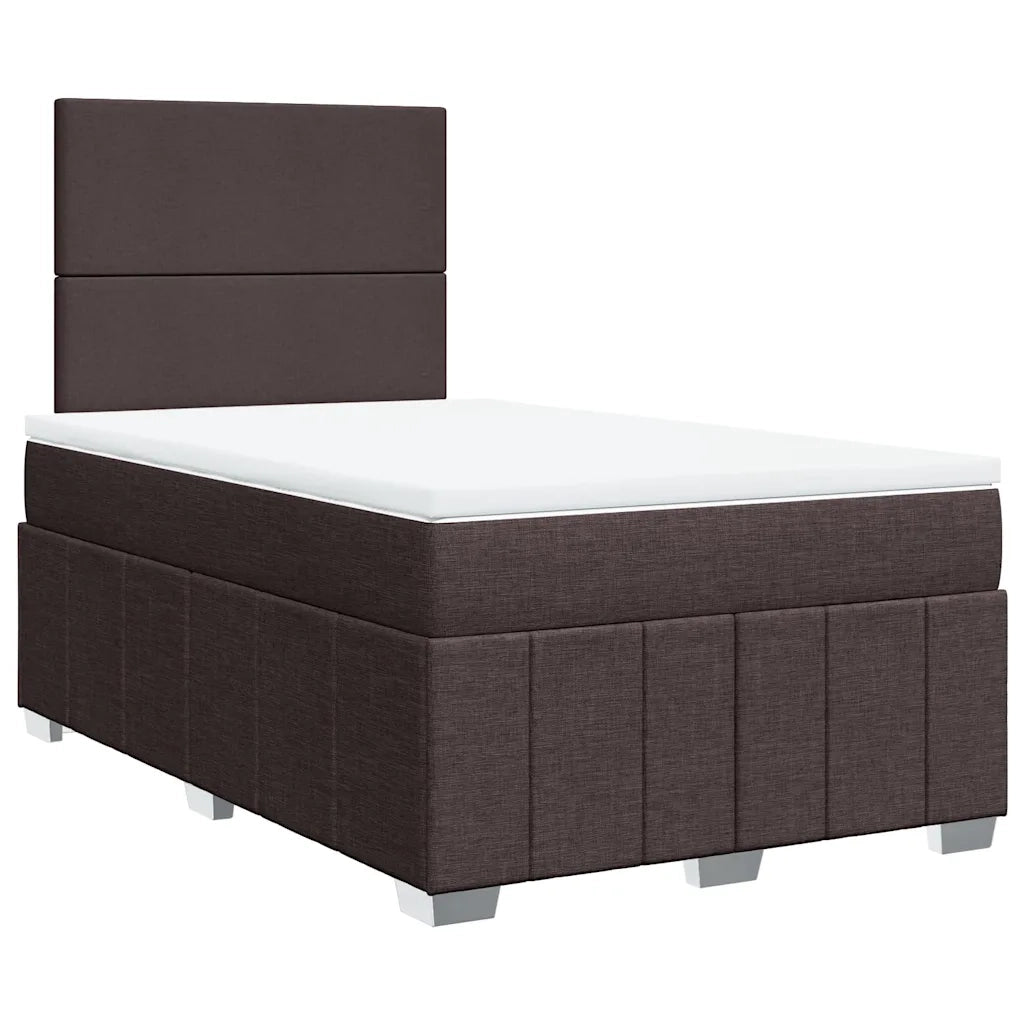 vidaXL Giroletto a Molle con Materasso Marrone Scuro 120x190cm Tessuto