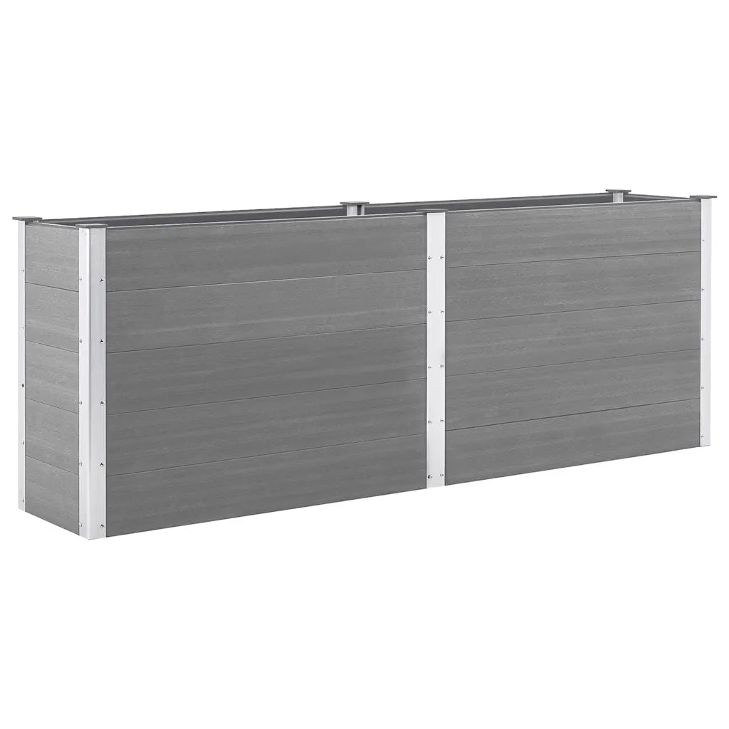 Letto Rialzato da Giardino 250x50x91 cm in WPC Grigio