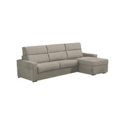Pusiano, Divano Letto con Penisola Sfoderabile Made in Italy, 280x160 cm Grigio Tortora