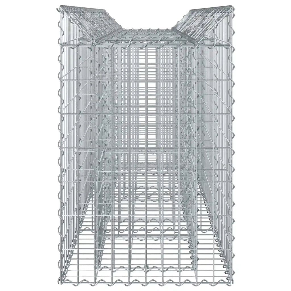 Letto rialzato in gabbione 2 pcs Argento 3422221