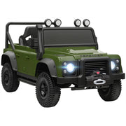 Macchina Elettrica per Bambini 3-5 Anni Land Rover Officiale 12V con Telecomando. Sospensioni. Luci LED. Verde