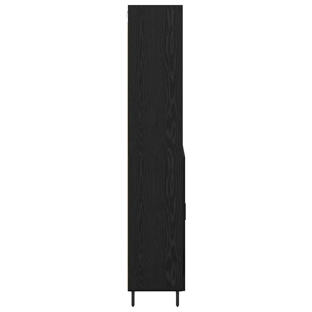 Credenza con Cassetto-Buffet-Armadio da cucina Rovere Nero 69,5 x 34 x 180 cm 894181