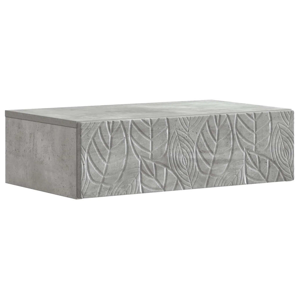 Tavolino da Parete Laterale Grigio Cemento 59 x 34,5 x 17 cm 898828