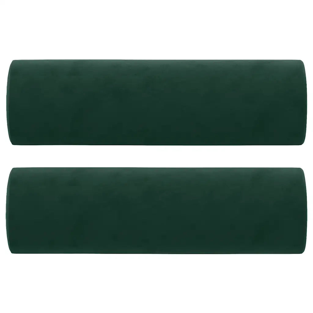 Divano a 2 Posti con Cuscini Verde Scuro 140 cm in Velluto
