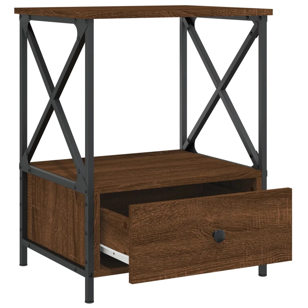 Comodino | Armadio da Notte | Mobiletto da notte Rovere Marrone 50x41x65 cm in Legno Multistrato