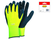 GUANTI DA LAVORO IN LATTICE RUGOSO ALTA VISIBILITA'- - tg.8 - 12 blister EXCEL