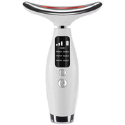 Trade Shop - Massaggiatore Viso Collo Lifting Elettrico Antirughe Dispositivo Bellezza Led Ems Gua Sha -