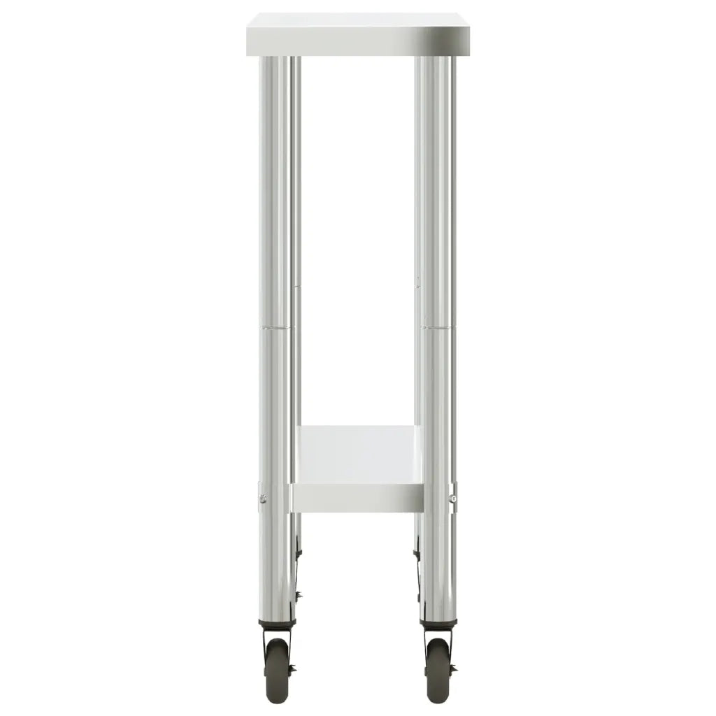 Tavolo da Lavoro Cucina con Ruote 82,5x30x85 cm in Acciaio Inox CFW9073894