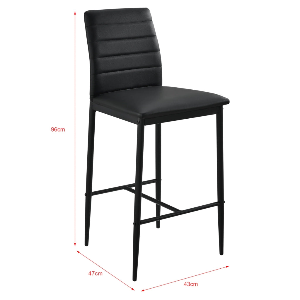 Set di 2 sgabelli/sedie da bar con gambe in acciaio seduta sintetica e altezza seduta di 66 cm nero 03_0005787