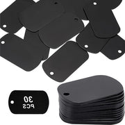 Etichette per Cani in Alluminio per Gravatura - Placca Identificativa a Forma di Scudo (30 pezzi, 5 x 29 cm) - Chiave a Tendina in Metallo 1 mm Spesso - Attività Ricreative e Fai da Te
