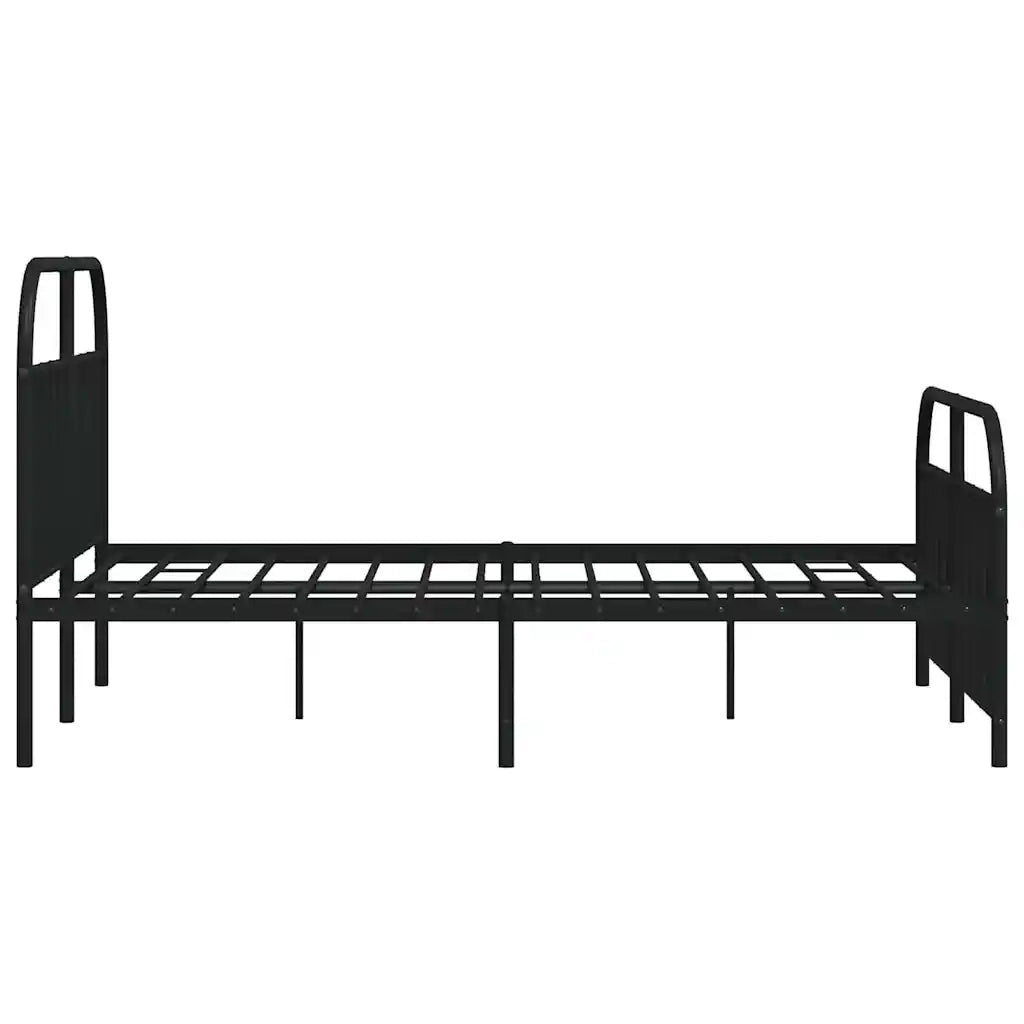 Giroletto con Testiera e Pediera Metallo Nero 140x200 cm 353654