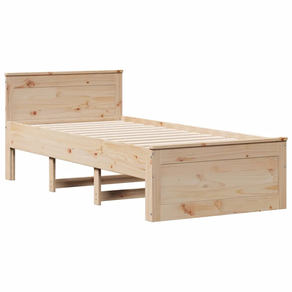 Giroletto senza Materasso con Testiera 90x200 cm Massello Pino