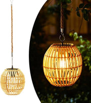 Lanterna Solare Sospesa all'Esterno - Grande Lanterna Solare a Rete con Maniglia a Cavo, Lampada Esterna Chiara con Lampada Edison per Giardino, Patio e Decorazione Esterna