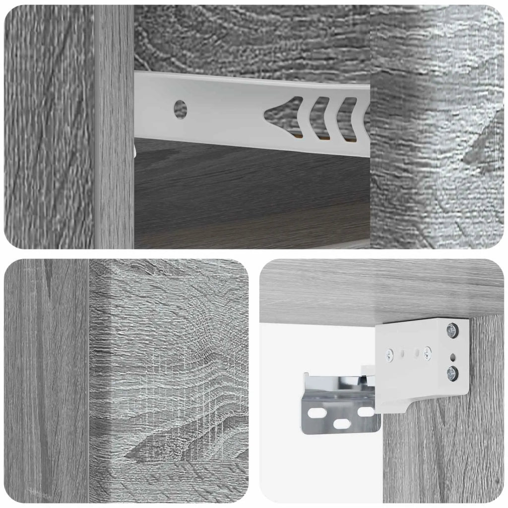 Mobiletto da notte a muro Grigio Sonoma 34,5 x 33 x 20 cm 899117