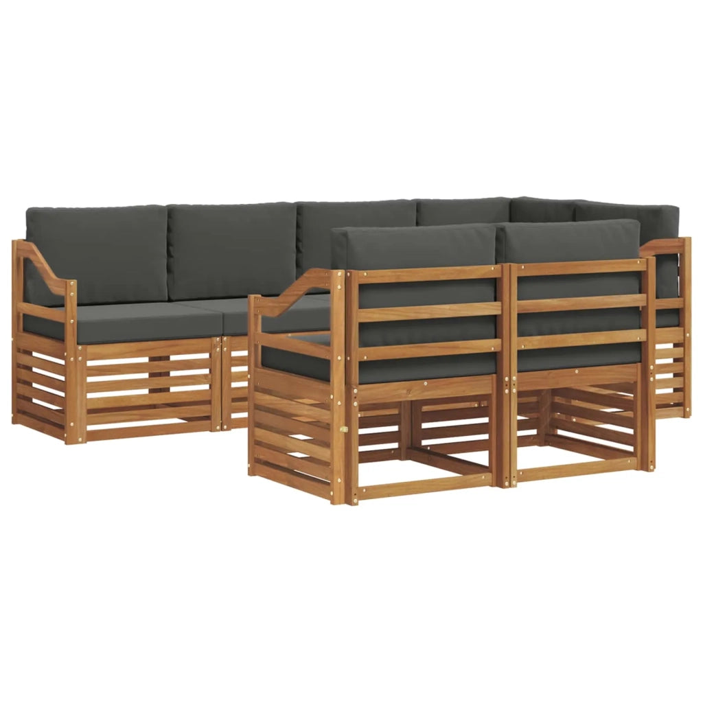 Set divano sezionale con cuscino 7 pcs Naturale e Antracite