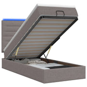Letto Ottomano con Materasso e LED Tortora 100 x 200 cm Tessuto 3457969
