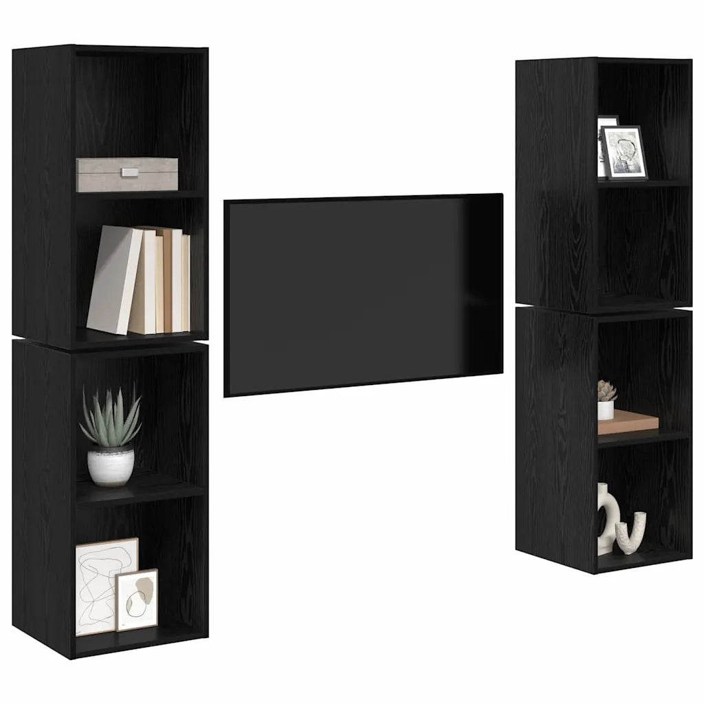 Set mobile TV 4 pcs Rovere Nero 37 x 37 x 72 cm 3393562