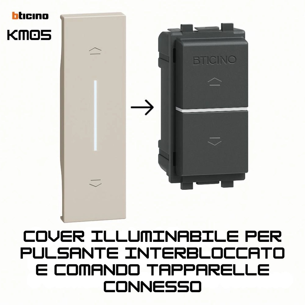 Bticino living now cover illuminabile 1 modulo per pulsanti e tapparelle *** colore sabbia, confezione 1