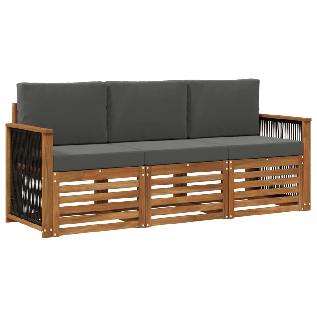 Set divani 3 pz Legno di Acacia Massello 3383963