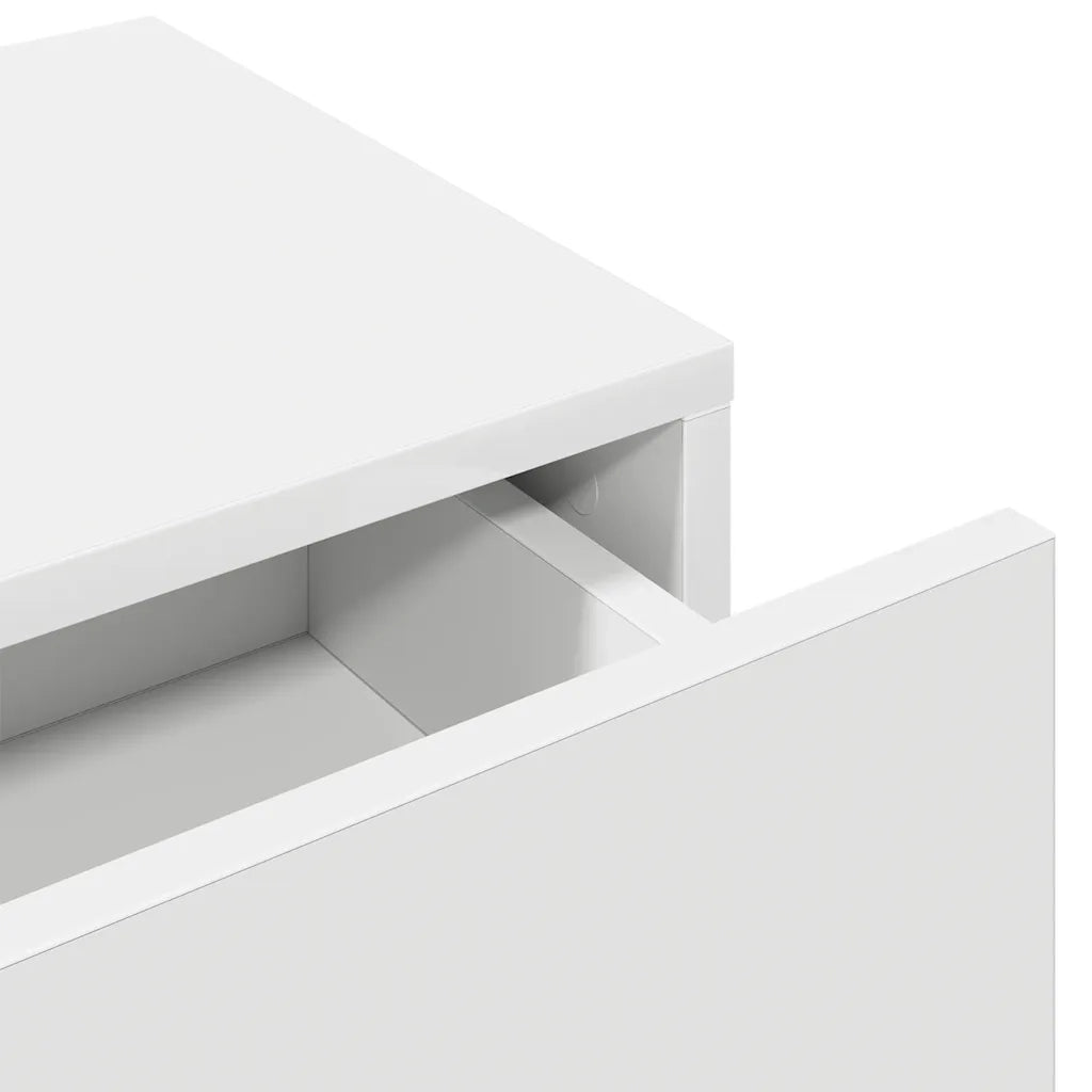 Scaffale a Parete con Cassetti Bianco 60x26,5x15 cm Truciolato 859968